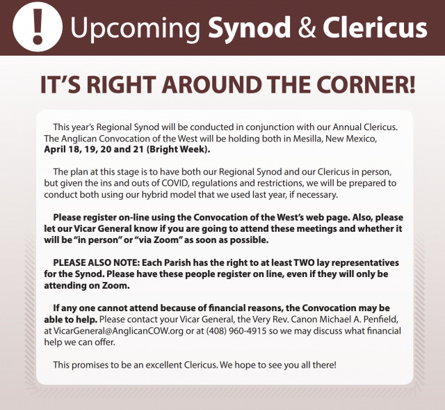 Clericus: April 18-21