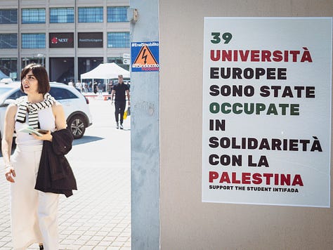 Demonstrating against the Gaza war at Italy's biggest book fair.