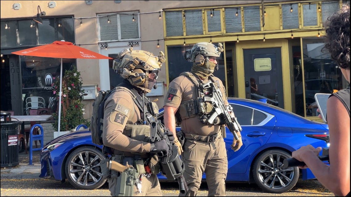 ICE agents in camo and full military regalia ICE agents in camo and full military regalia