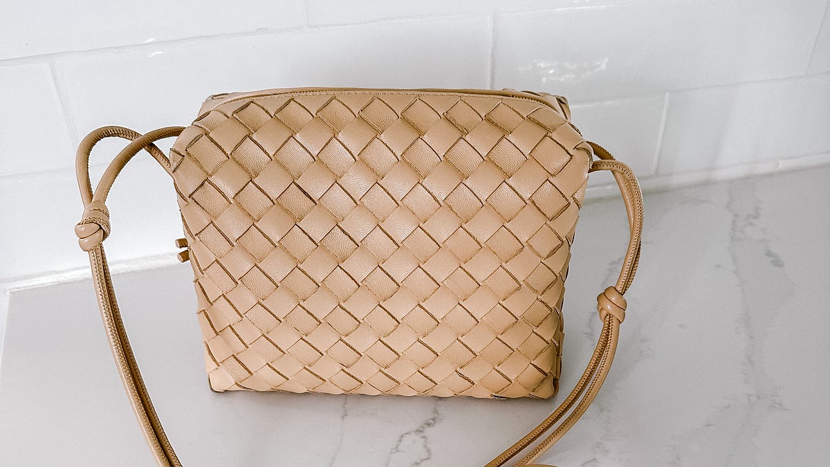 Bottega Veneta Small Loop Camera Bag in Almond (price details in