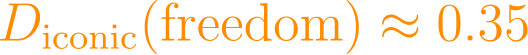 D_{\text{iconic}}(\text{freedom}) \approx 0.35