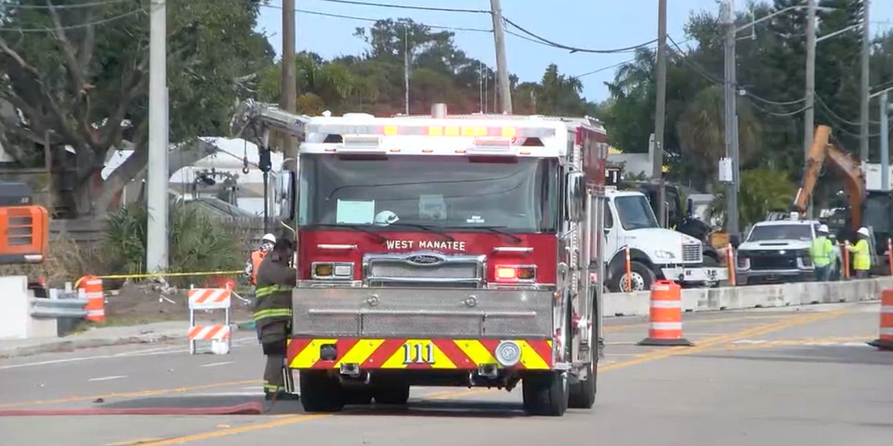 Gas Line Damage Closes Section of 75th Street in Bradenton