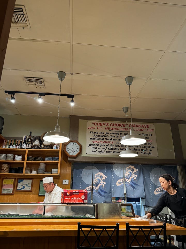 Nishi-Ya owners, tuna and toro nigiri
