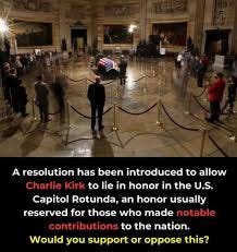The resolution would allow Kirk's remains to lie in honor in the Capitol  Rotunda for a period of time.