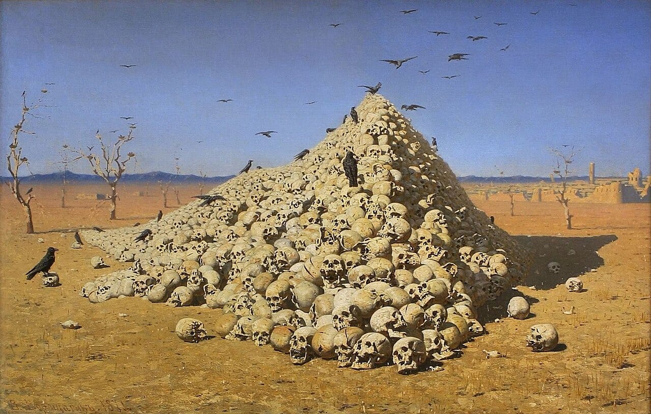 Vasily Vereshchagin, The Apotheosis of War, 1871 Vasily Vereshchagin, The Apotheosis of War, 1871