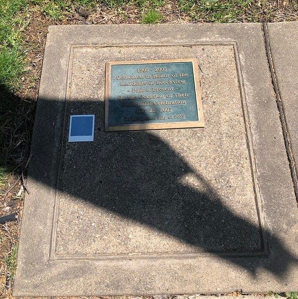Location of the time capsule installed in the park.