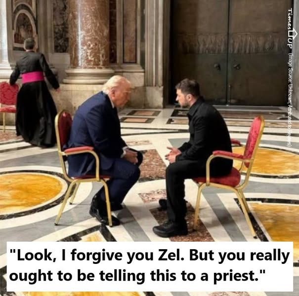 May be an image of ‎3 people and ‎text that says '‎enn ااس "Look, I forgive you Zel. But you really ought to be telling this to to a priest."‎'‎‎