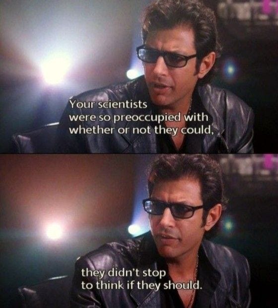 Jurrasic Park - Ian Malcom - Quote | Jurassic park quotes, Jurassic park  movie, Jeff goldblum jurassic park