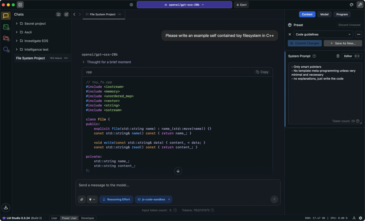 Code example: LM Studio - Try local LLMs without setup code