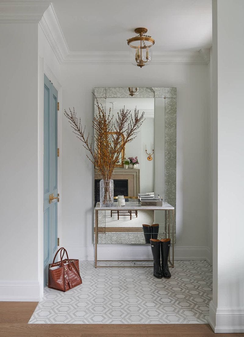 Homekin entryway styled with layered textures