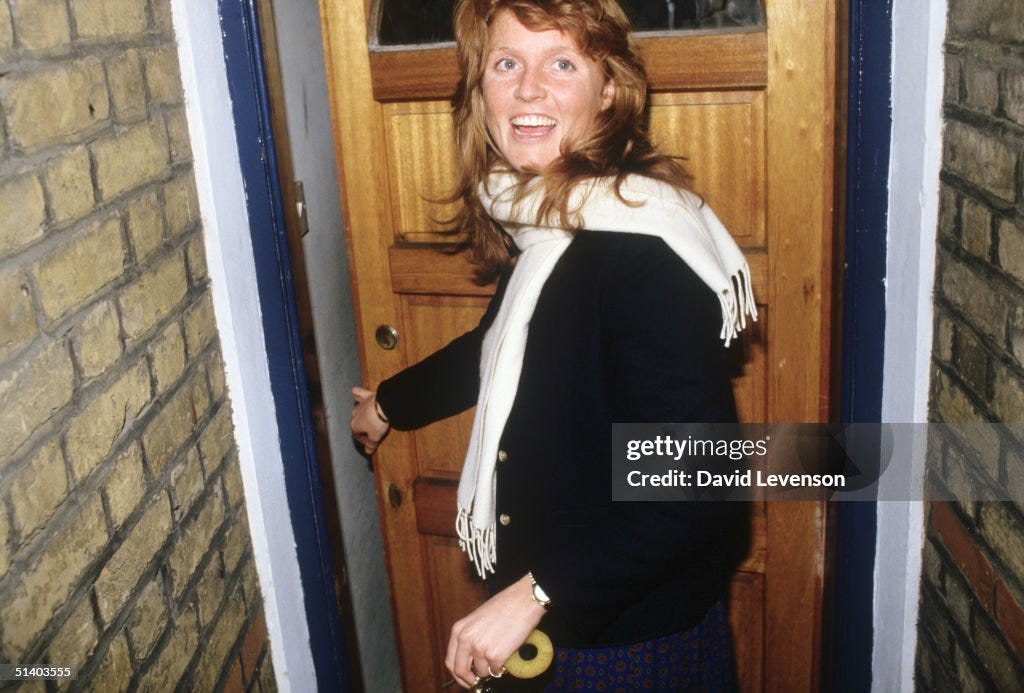 Sarah Ferguson (later Duchess of York) arriving home