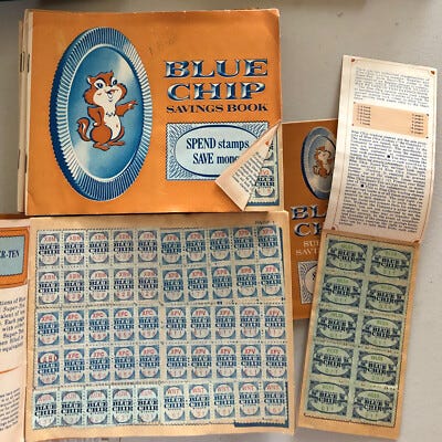 Vintage BLUE CHIP STAMP SAVINGS BOOKs full of stamps | eBay