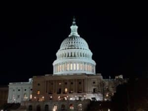 The Capitol Dome on a December 2023 night