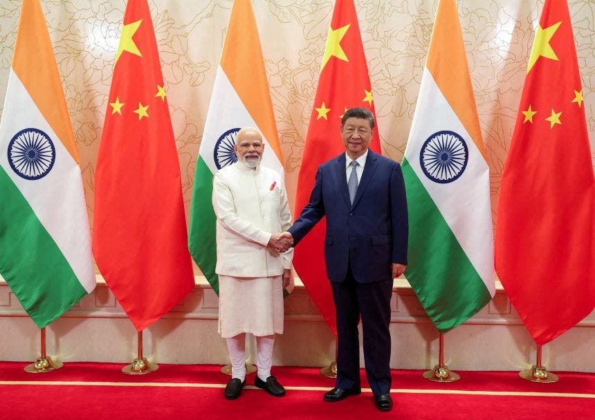 India's Prime Minister Narendra Modi shakes hands with Chinese President Xi Jinping during a meeting on the sidelines of Shanghai Cooperation Organisation (SCO) Summit in Tianjin, China, on August 31, 2025. India's Prime Minister Narendra Modi shakes hands with Chinese President Xi Jinping during a meeting on the sidelines of Shanghai Cooperation Organisation (SCO) Summit in Tianjin, China, on August 31, 2025.
