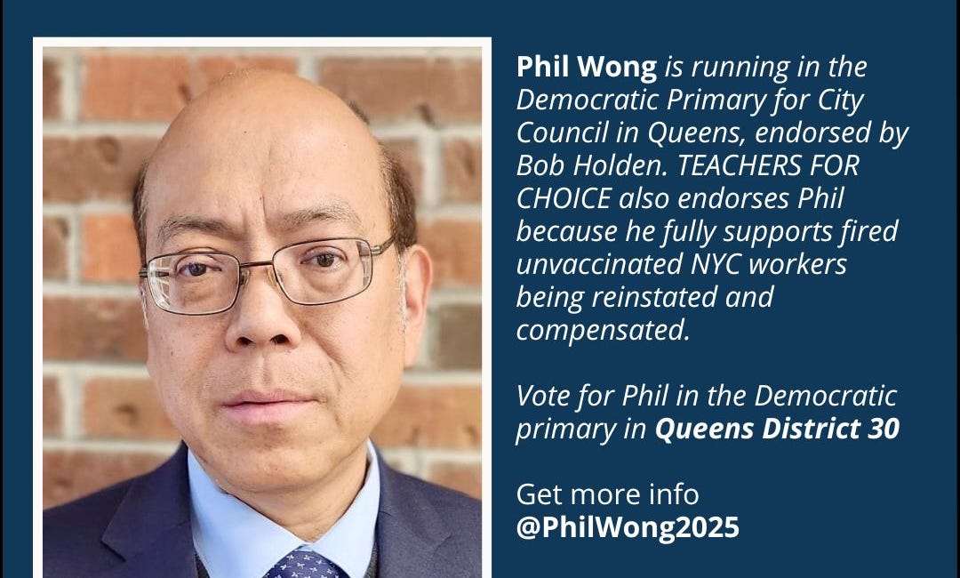 Teachers For Choice Endorses Phil Wong for City Council!