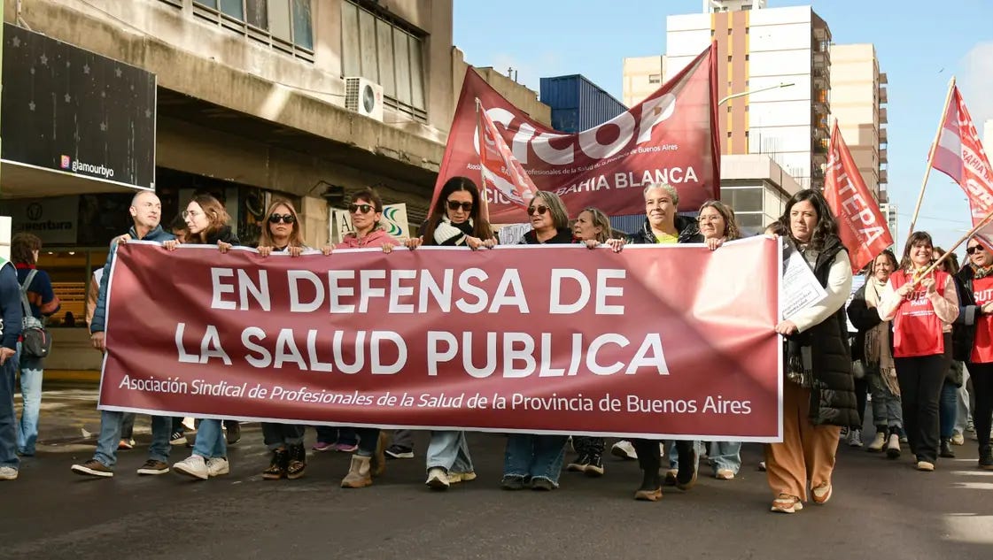 La Marcha Federal por la Salud se replicó este mediodía en Bahía Blanca