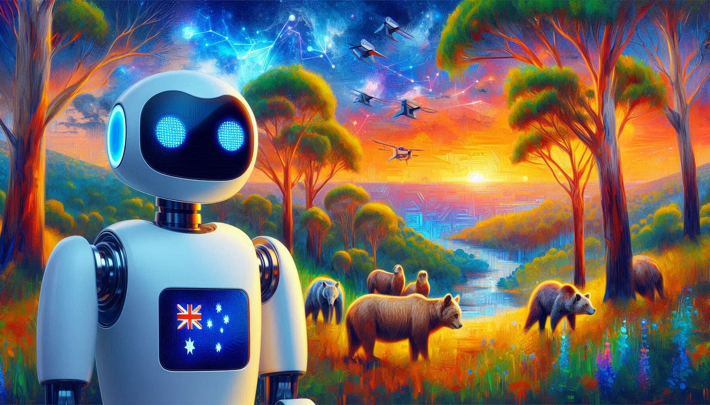 An Australian AI system. Impressionist style. An Australian AI system. Impressionist style.