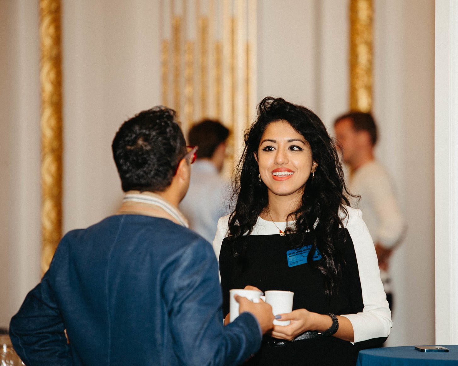 Najat Khan (Right), Chief Data Science Officer of The Janssen Pharmaceutical Companies of Johnson and Johnson, chats with Lux’s Bilal Zuberi Najat Khan (Right), Chief Data Science Officer of The Janssen Pharmaceutical Companies of Johnson and Johnson, chats with Lux’s Bilal Zuberi