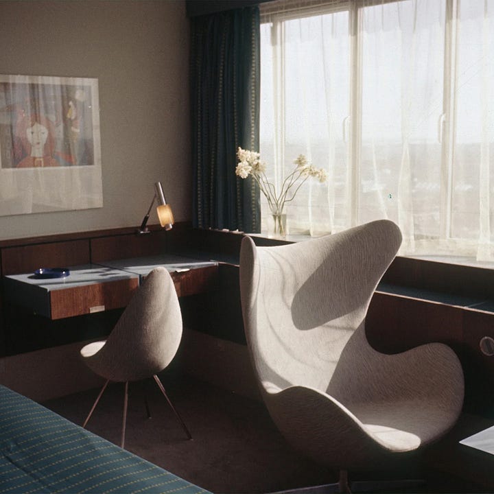 SAS Royal Hotel - Architecture, Furniture, Cutlery and Glasses by Arne Jacobsen (Images: Arne Jacobsen, Norm Architects, Scandinavian Objects)