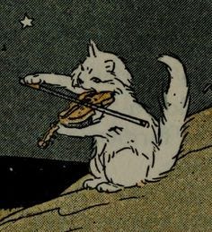 This may contain: an image of a cat playing the violin