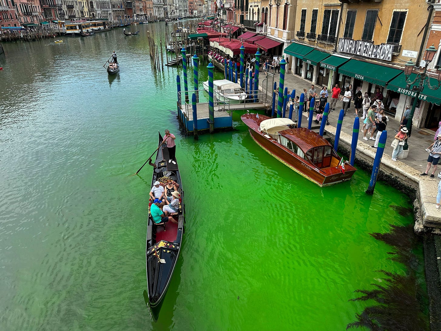 Venice authorities reveal why canal turned fluorescent green | CNN