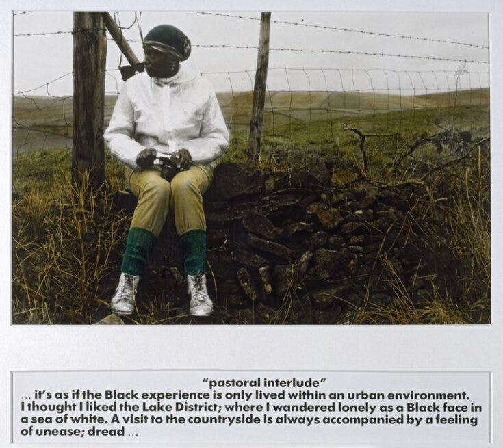 '"Pastoral interlude"…it's as if the black experience is only ever lived within an urban environment. I thought I liked the Lake District; where I wandered lonely as a black face in a sea of white. A visit to the countryside is always accompanied by a feeling of unease; dread…' top image