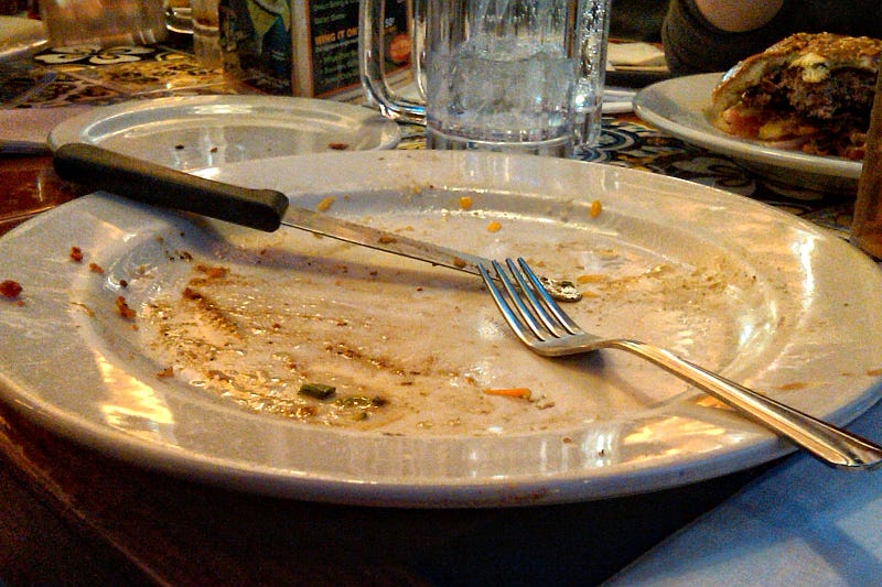 An empty plate after a meal An empty plate after a meal