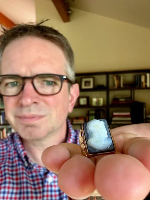 Me, holding my dad's ring