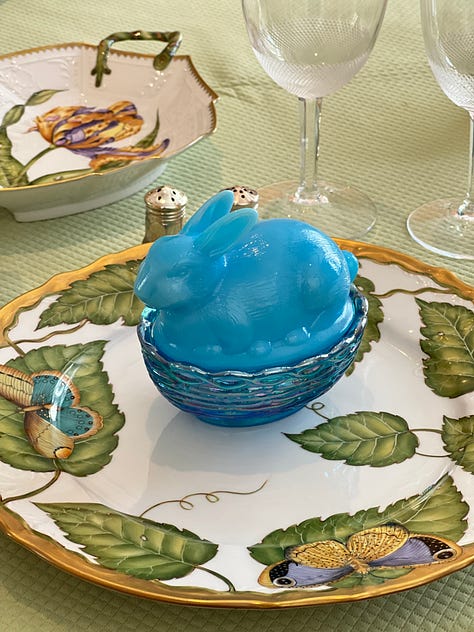 Easter Tablescapes with Herend Figurines and Anna Weatherly China