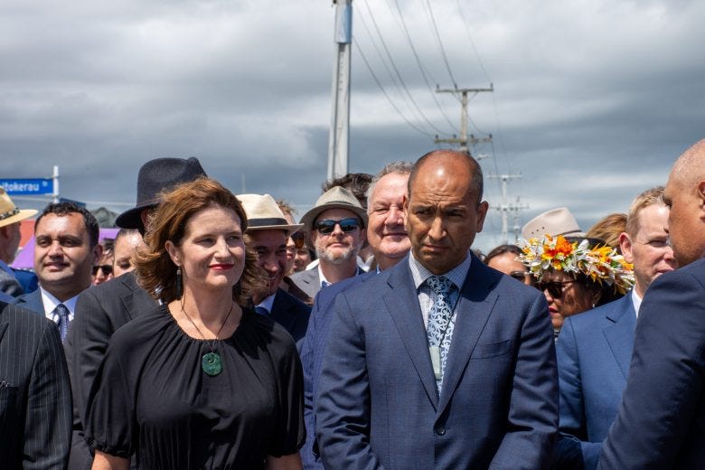 Nicola Willis and Tama Potaka.