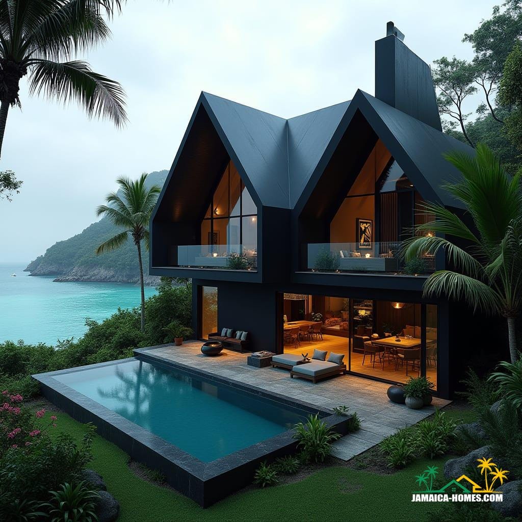 Gothic-inspired black cottage in Jamaica