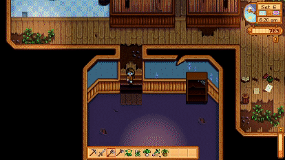 Carefully drag-and-dropping foraged items into bundle.