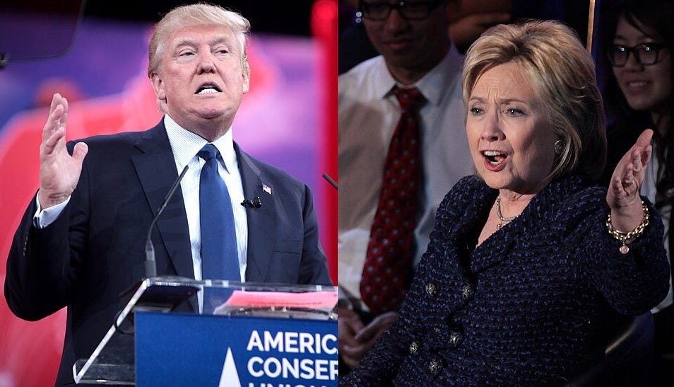 File:Donald Trump and Hillary Clinton during United States presidential election 2016.jpg