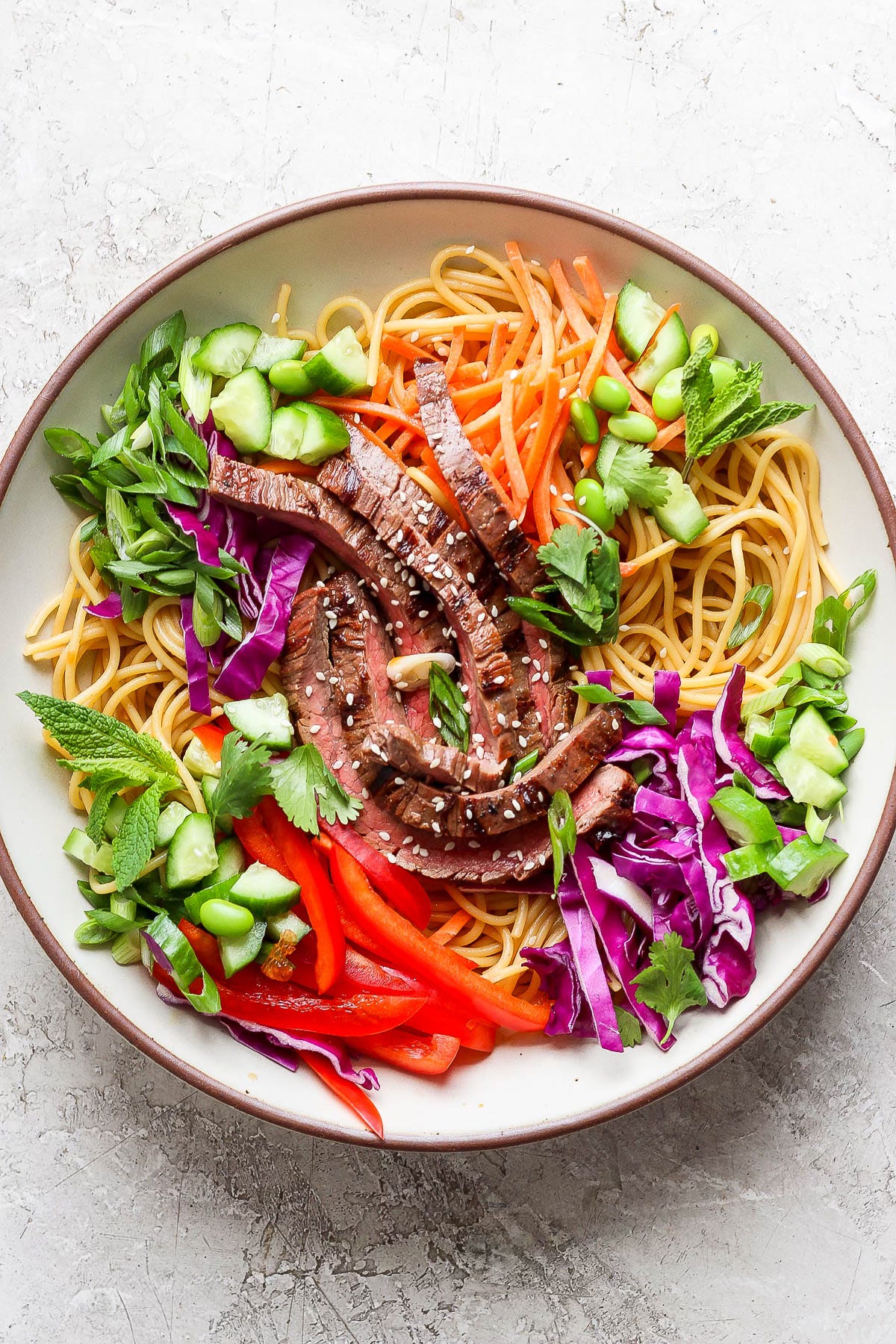 Soy Ginger Lime Grilled Steak Noodle Bowls