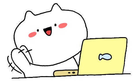 Cat excited wave while on laptop