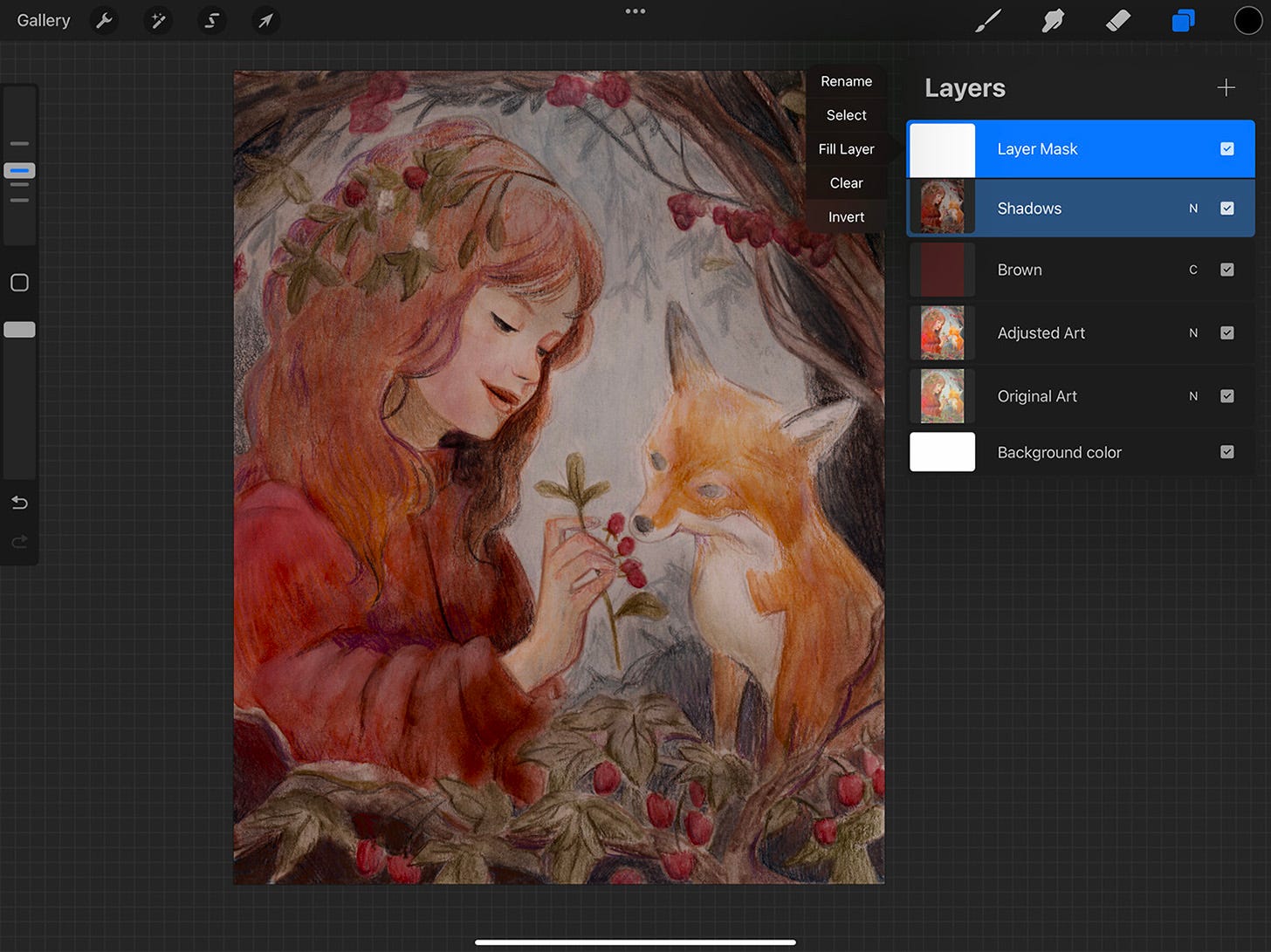 Screen shot of Procreate Screen shot of Procreate