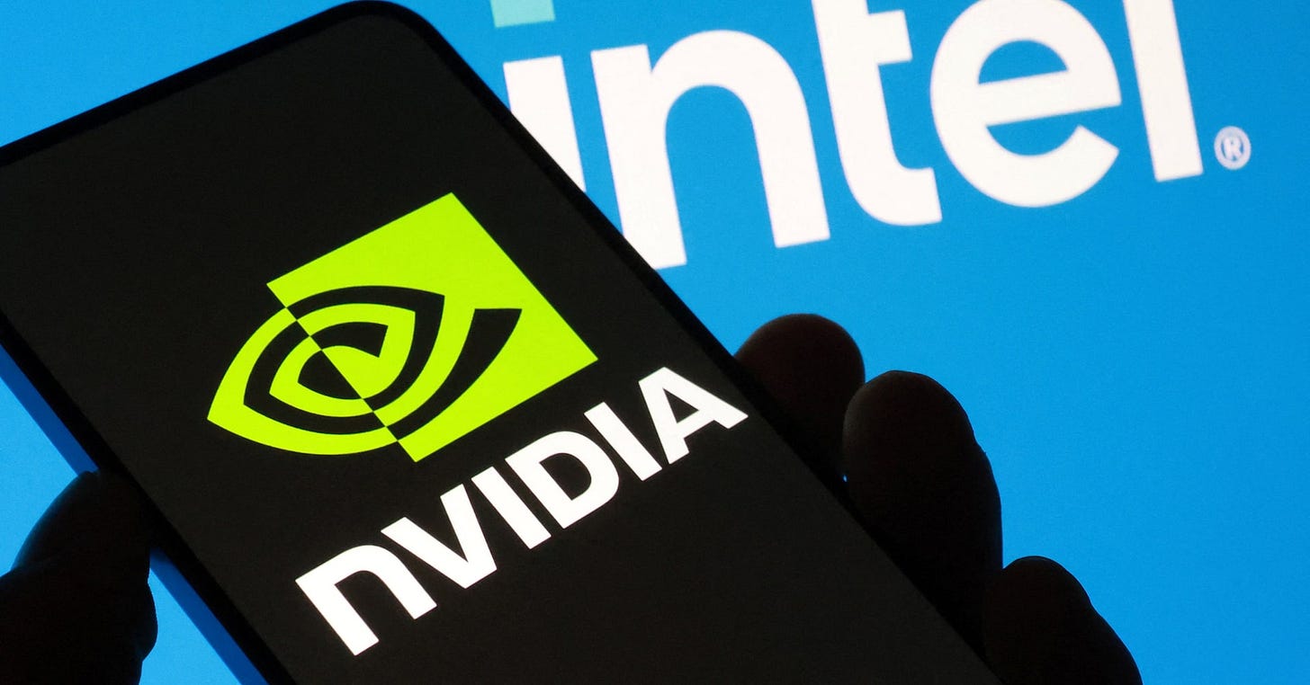 Nvidia takes $5 billion stake in Intel, offers chip tech in new lifeline to  struggling chipmaker | Reuters