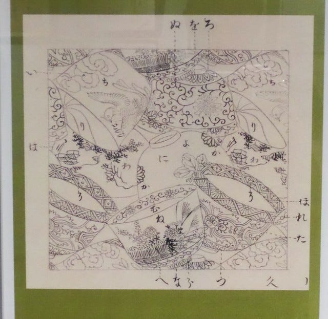 Tea Cup Design working sketch at Kawashima Textile Museum Tea Cup Design working sketch at Kawashima Textile Museum