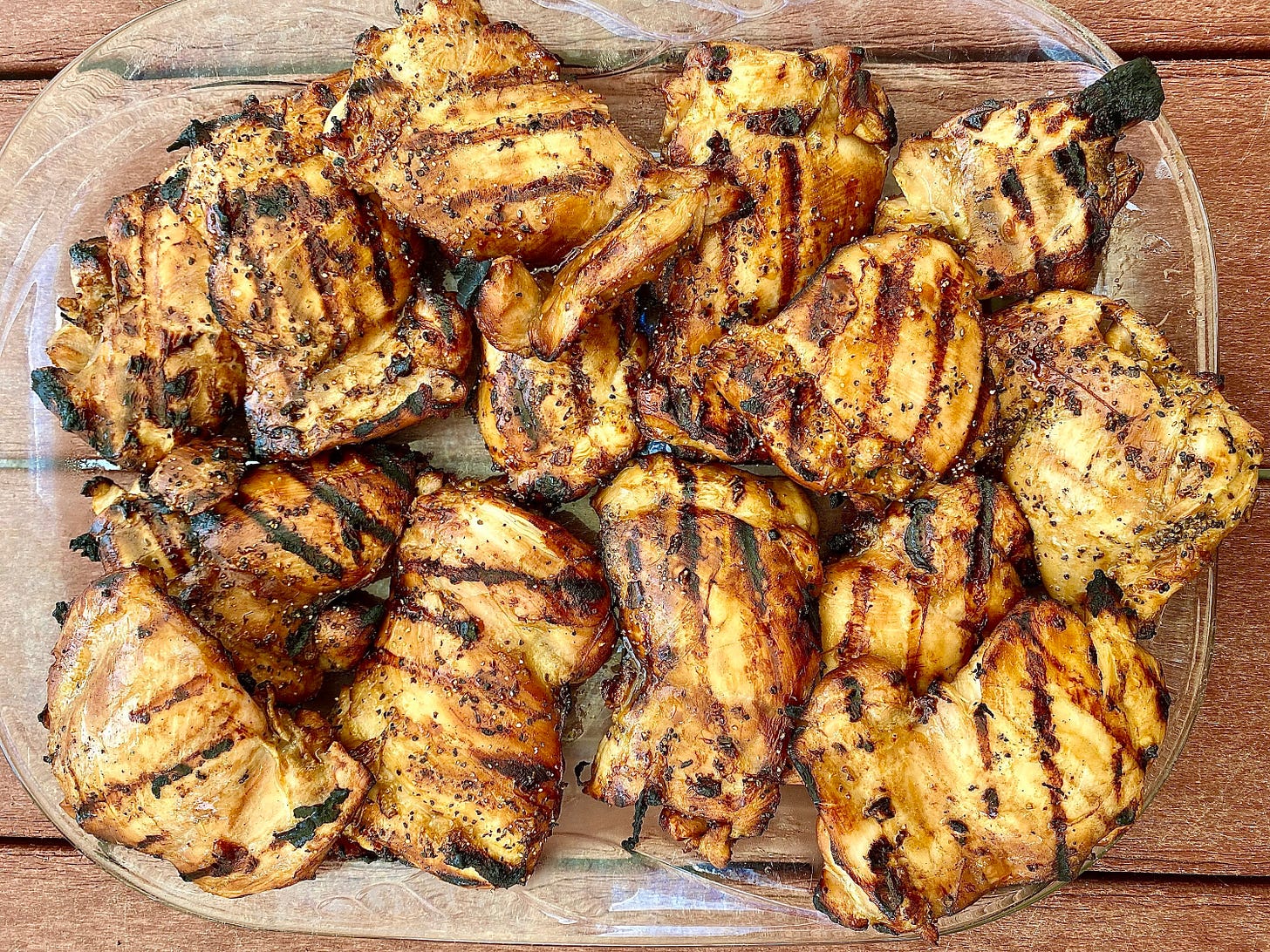 Grilled chicken with grill marks