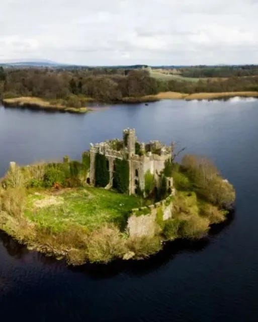McDermotts Castle on an island in Lough Key, County Leitrim Ireland -  
