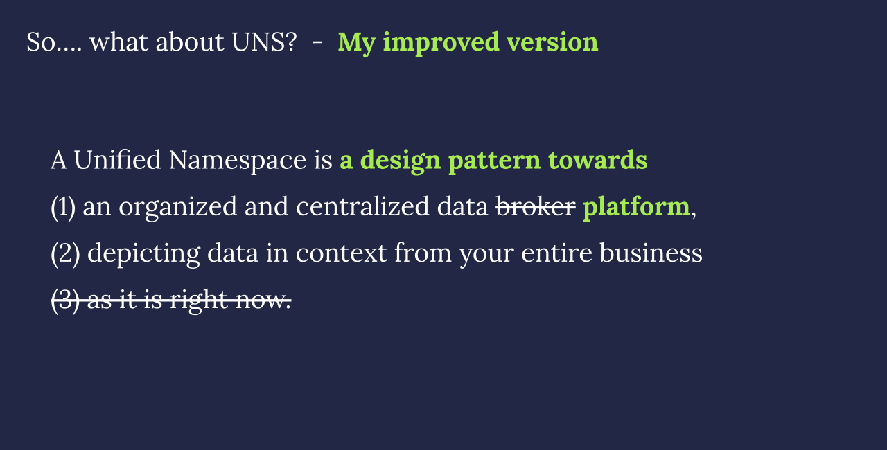 What I (don’t) like about UNS