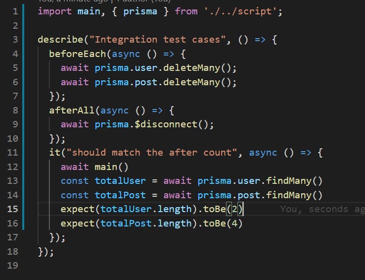 Final test case which will check if number of user and posts are same or not Final test case which will check if number of user and posts are same or not