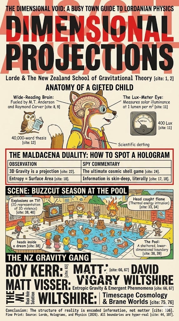 Dimensional Projections of the Suburban Void: Lorde, the Holographic Principle, and the New Zealand School of Gravitational Theory