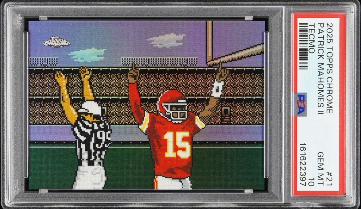 2025 Topps Chrome Football PSA 10 Patrick Mahomes II Tecmo #TECMO-21 SSP Chiefs 2025 Topps Chrome Football PSA 10 Patrick Mahomes II Tecmo #TECMO-21 SSP Chiefs