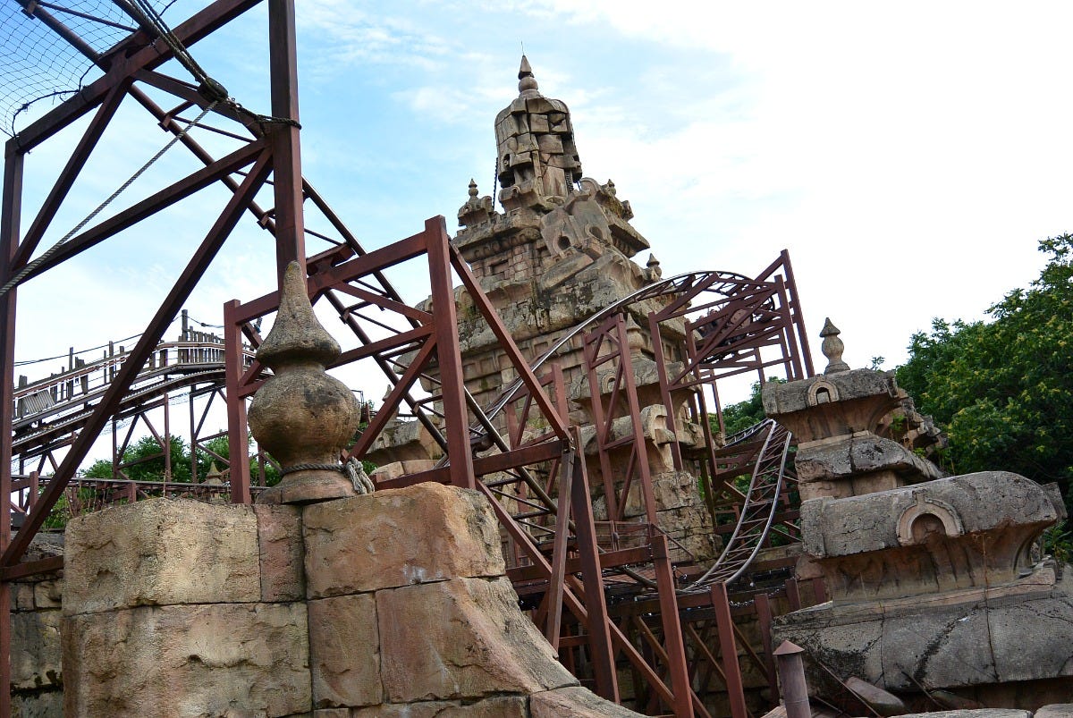The Temple of Peril's track and temple ruins in 2013. Image: flightlog via Wikimedia Commons The Temple of Peril's track and temple ruins in 2013. Image: flightlog via Wikimedia Commons