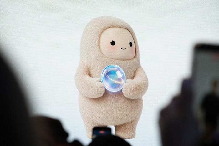 A soft, cartoon-like avatar for Muse, Meta's AI agent, holding a glowing orb, displayed on a screen. A soft, cartoon-like avatar for Muse, Meta's AI agent, holding a glowing orb, displayed on a screen.