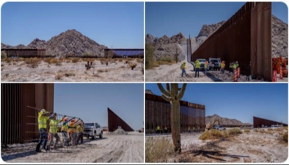 New Border Wall panels going up near Yuma. Arizona