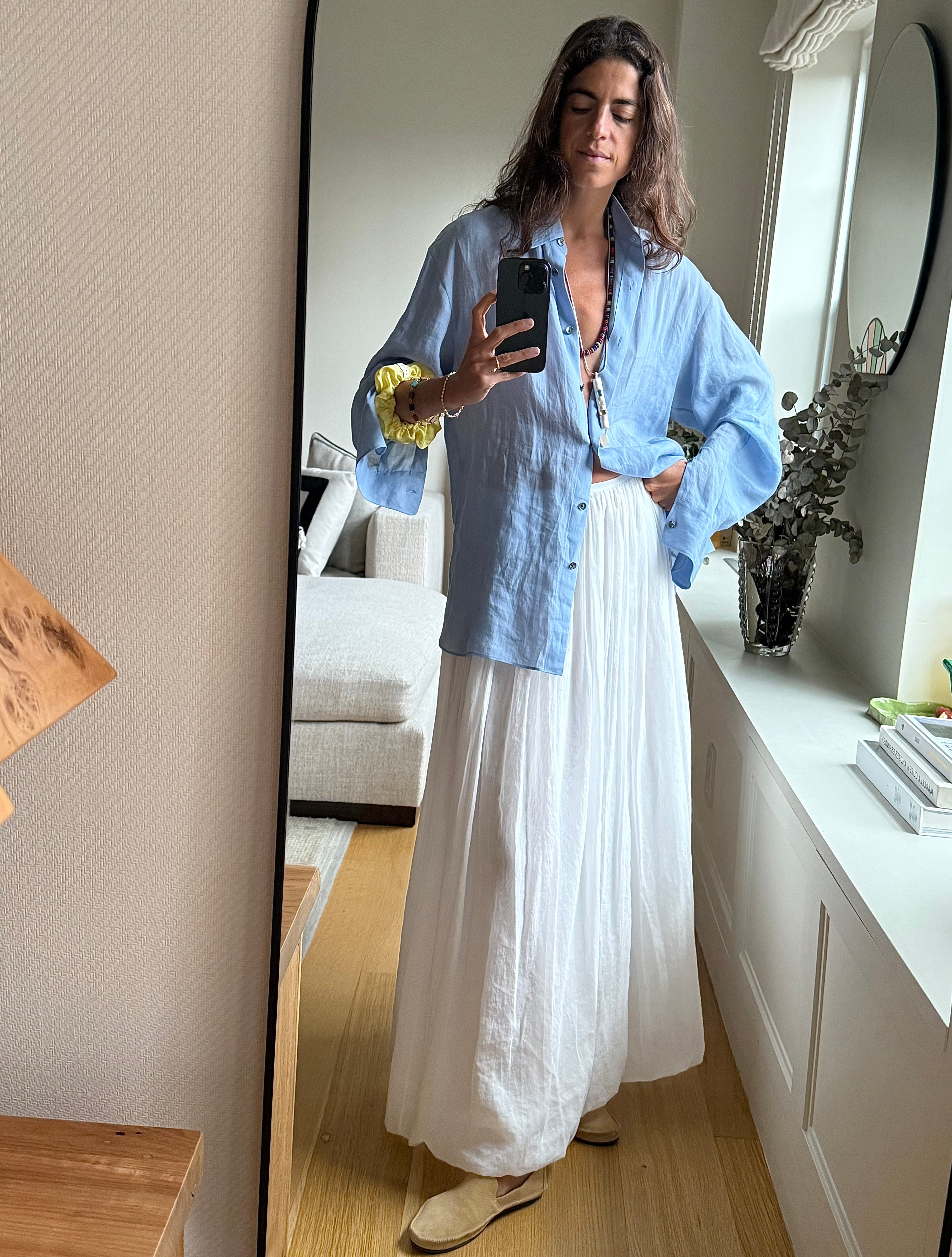 T-straps and maxi skirts