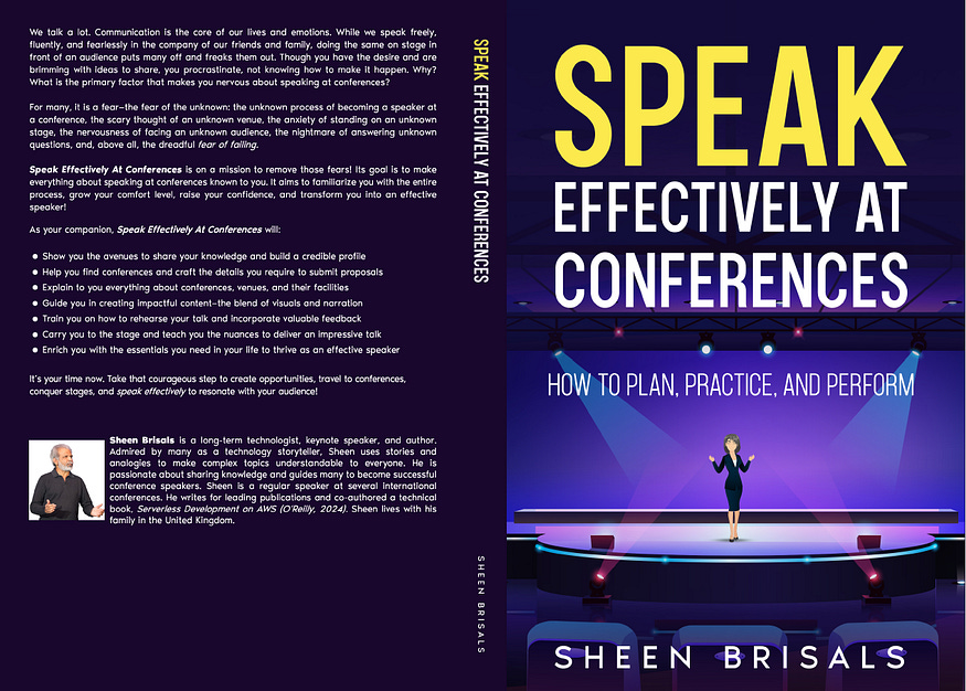 Image showing the front, back covers, and spine of the speaker book.