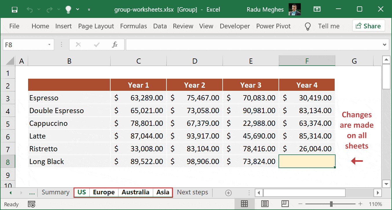 How to group worksheets in Excel [in easy steps] - by Radu